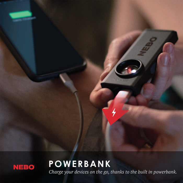 Slim+ Rechargeable Flashlight/Worklight/Laser Pointer/Powerbank