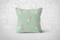 Spray of Flowers Cushion - Celadon Green