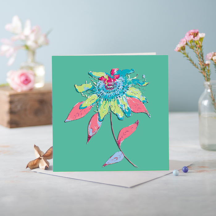 Spring Passion Flower Greetings Card - Pack of 6
