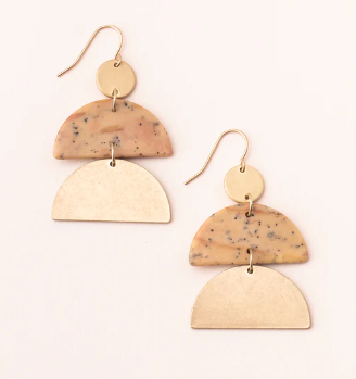 Stone Half Moon Earring