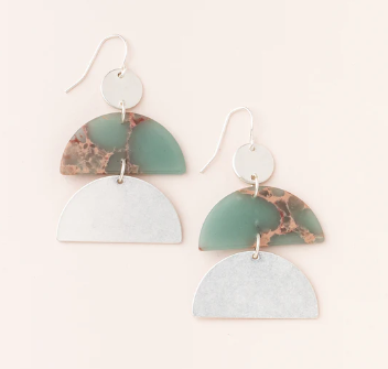 Stone Half Moon Earring