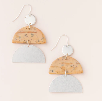 Stone Half Moon Earring