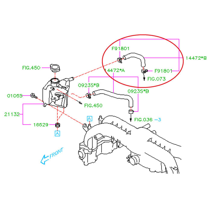 Subaru 2008-2014 WRX Turbo To Expansion Tank Hose