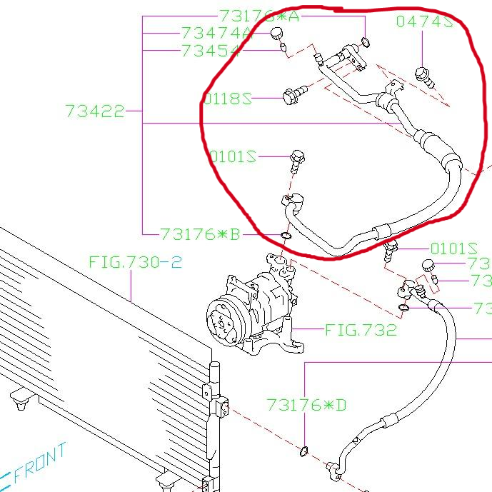 Subaru A/C Low Pressure Line 2011-2020 WRX/2008-2014 STI