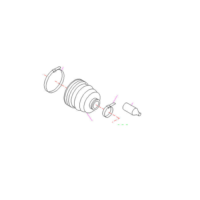 Subaru CV Joint Boot Kit Rear Outer 2004-2007 WRX