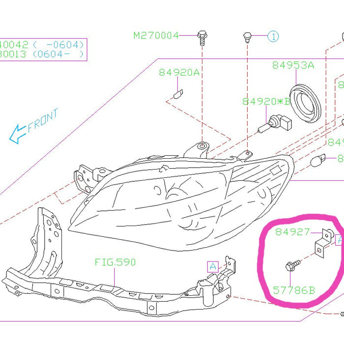 Subaru Front Bumper Corner Headlamp Bracket 2006-2007 WRX/STI