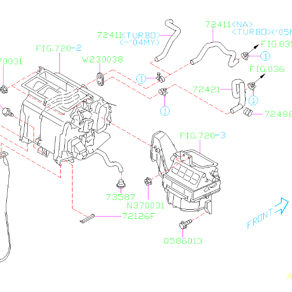 Subaru Heater Core Hose 2005-2007 WRX / STI