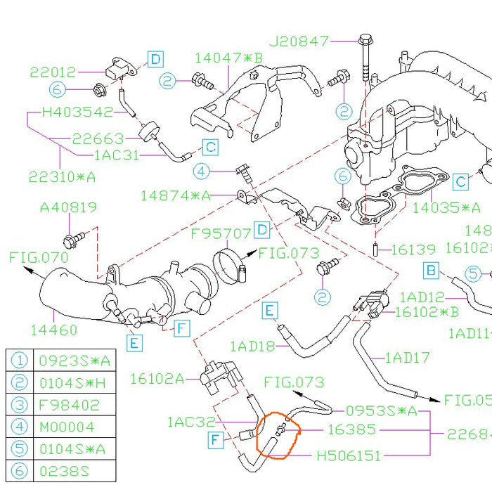 Subaru Intake Manifold Vacuum Line Adapter