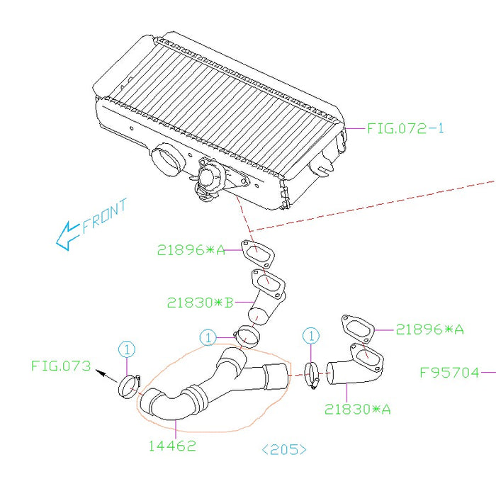 Subaru Intercooler Inlet 2002-2005 WRX