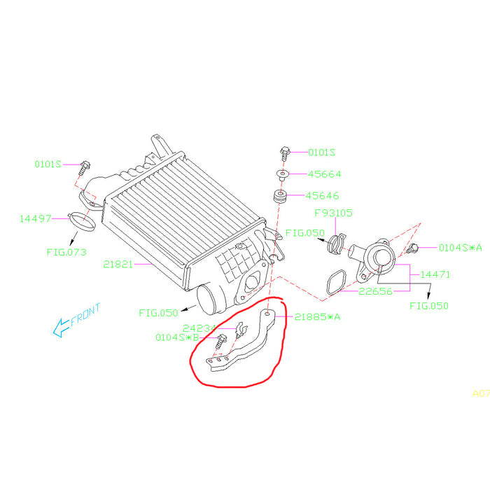 Subaru Left Intercooler Stay Bracket 2008-2014 WRX