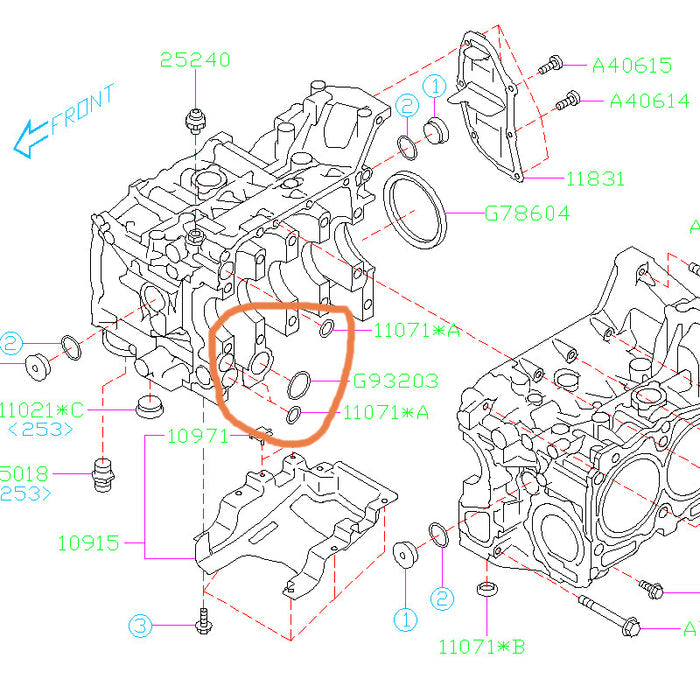 Subaru OEM EJ Block O Ring Set