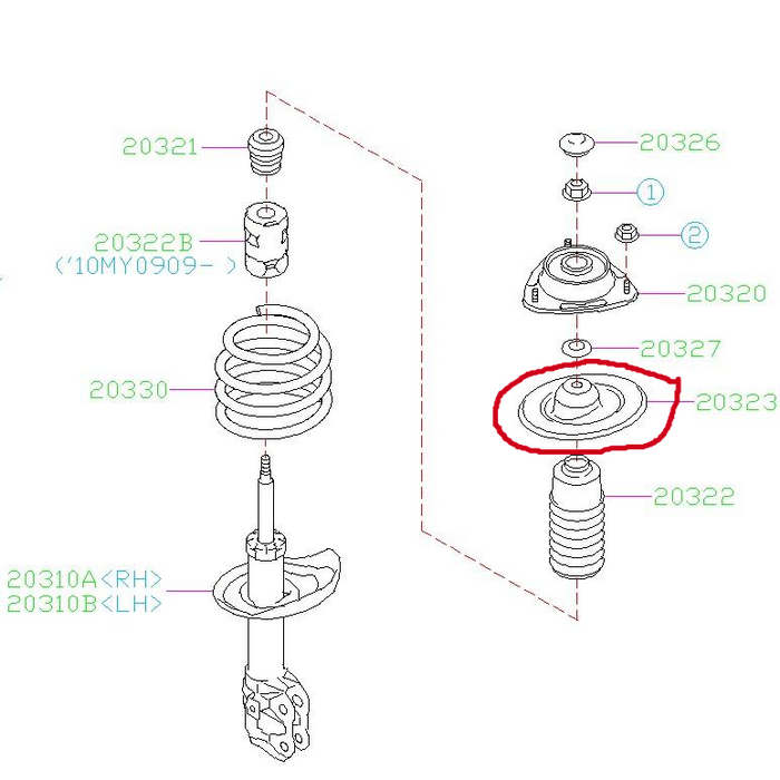 Subaru OEM Front Metal Spring Seat 2008-2021 WRX/STI