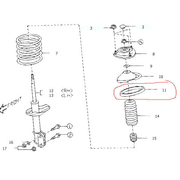 Subaru OEM Front Rubber Spring Seat 2002-2007 WRX/STI