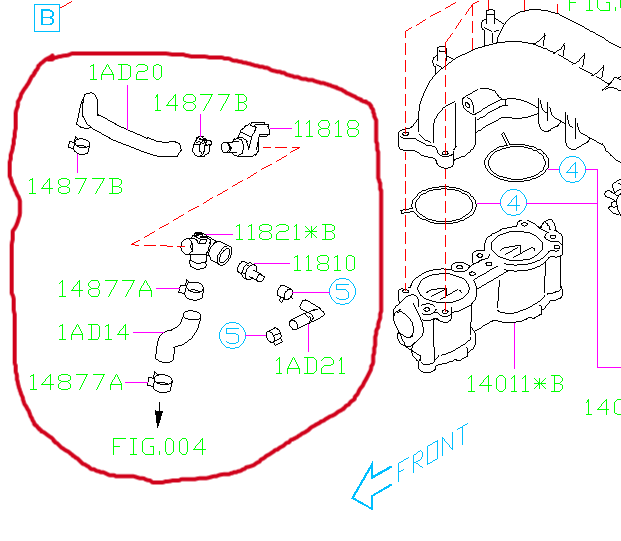 Subaru OEM PCV Assembly 2008-2009 WRX
