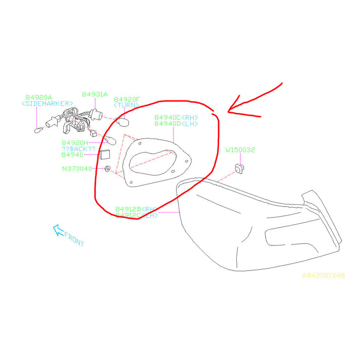 Subaru OEM Tail Lamp Gasket 2015-2021 WRX/STI