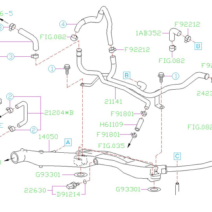 Subaru OEM Water Pipe Kit 2006-2007 WRX/2006-2021 STI