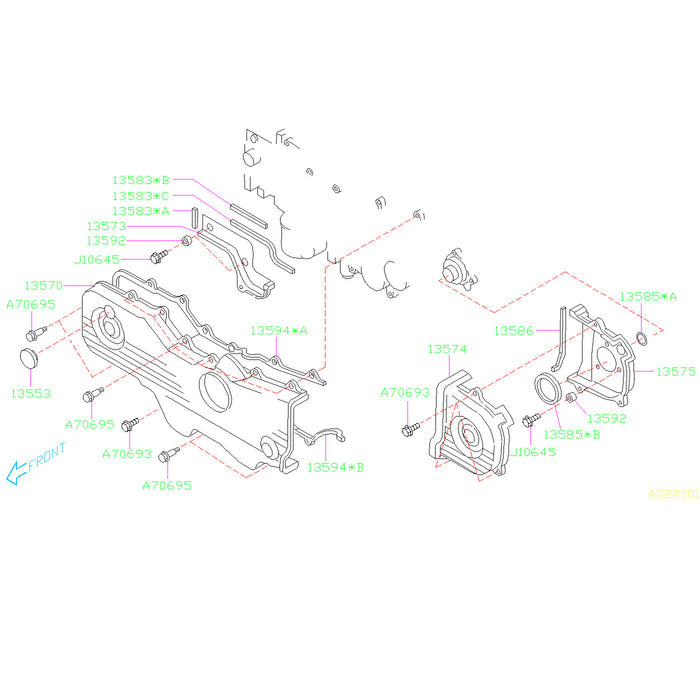 Subaru Outer Timing Belt Cover Bolt Kit 2006-2011 Impreza
