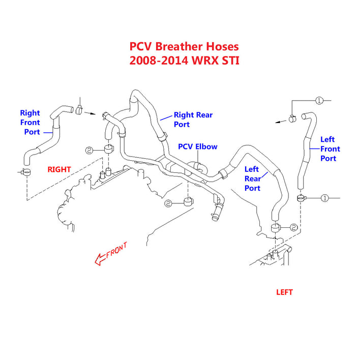 Subaru PCV Breather Hoses 2008-2014 STI