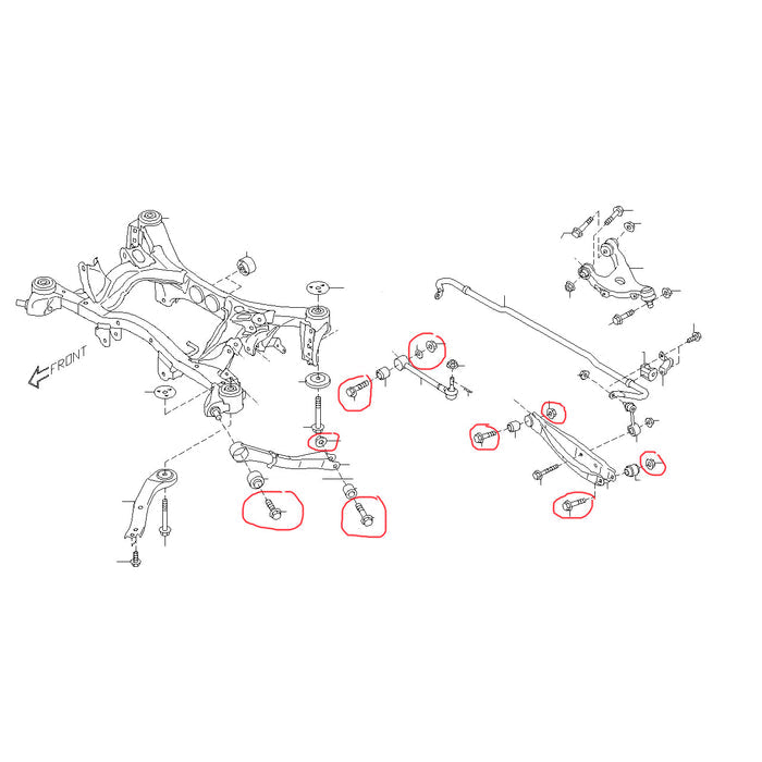 Subaru Rear Suspension Hardware Kit 2008-2014 WRX/STI