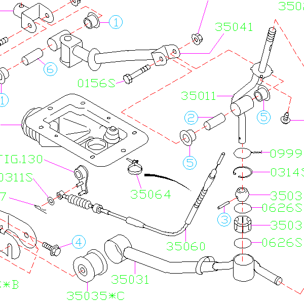 Subaru Reverse Lock Out Cable 2004-2007 STI