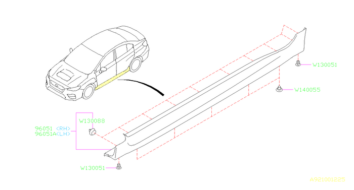 Subaru Side Skirt Clips 2008-2021 WRX/STI