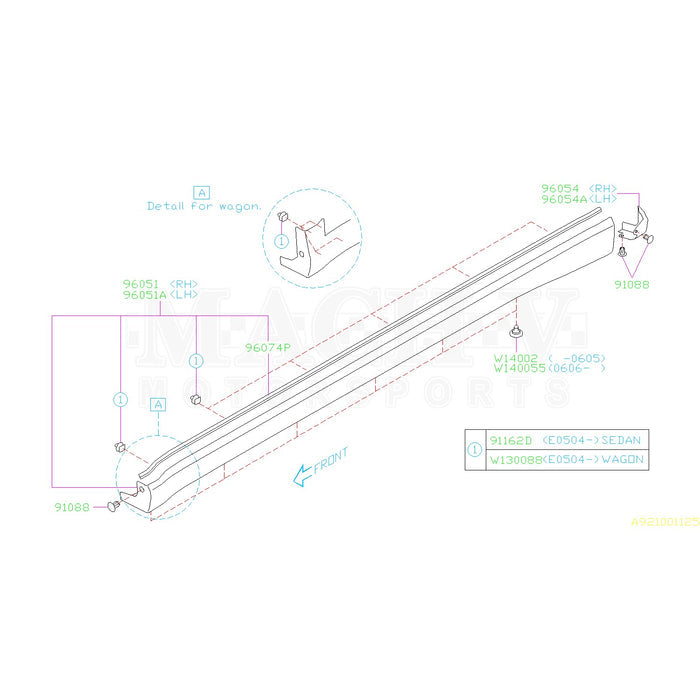 Subaru Side Skirt Trim 2002-2007 WRX/STI