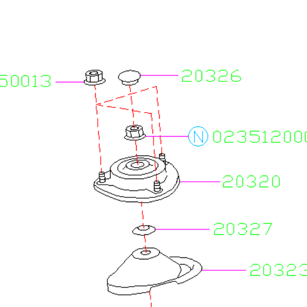 Subaru Strut Mount Nuts 2002-2007 WRX / STI