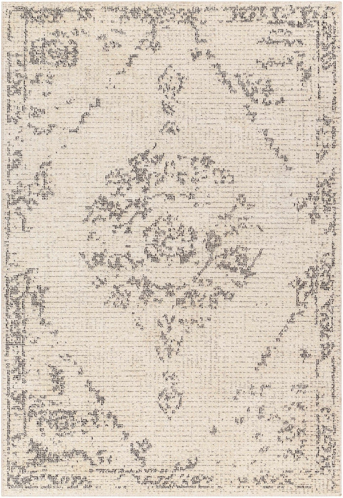 Tait Contemporary Ivory And Black Area Rug - The Rug Decor