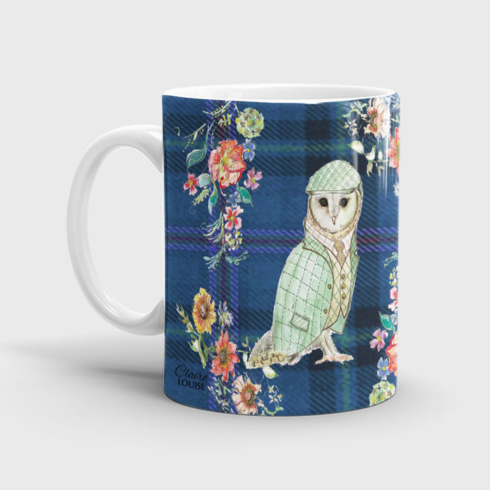 Tartan Owl Ceramic Mug