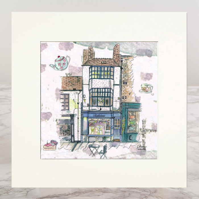 Tealicious Tea Rooms Mounted Print