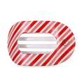 TELETIES - Flat Round Hair Clip | Large | Candy Cane Crush