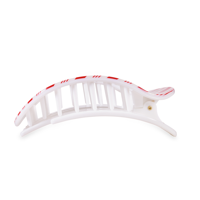 TELETIES - Flat Round Hair Clip | Large | Candy Cane Crush