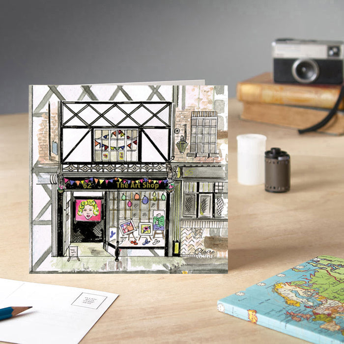 The Art Shop Window Greetings Card - Pack of 6
