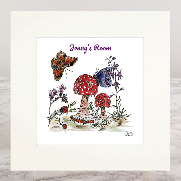 The Mushroom Personalised Mounted Print