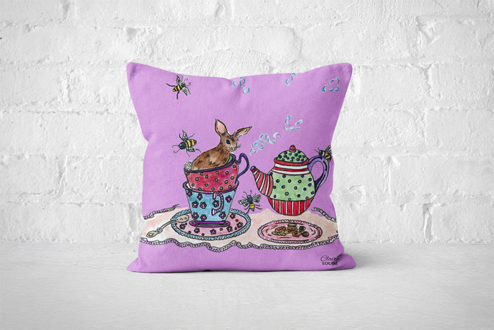 The Rabbit's Tea Party Cushion