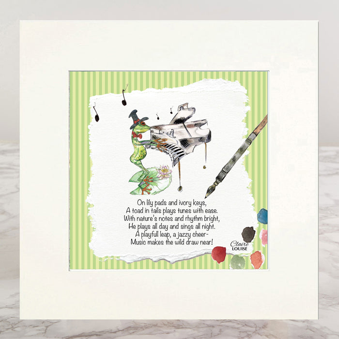The Tuneful Frog Mounted Print