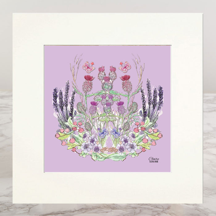Thistle Bloom Mounted Print