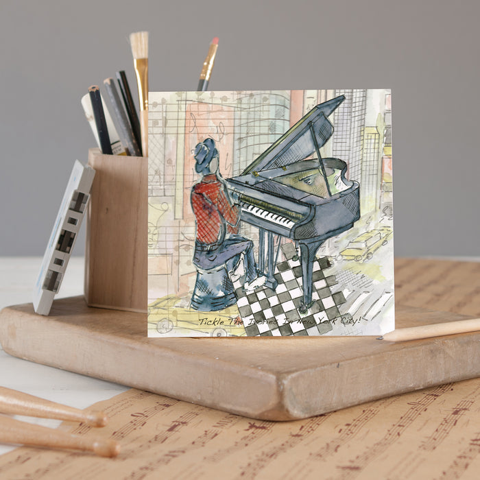 Tickle The Ivories In New York Greetings Card - Pack of 6