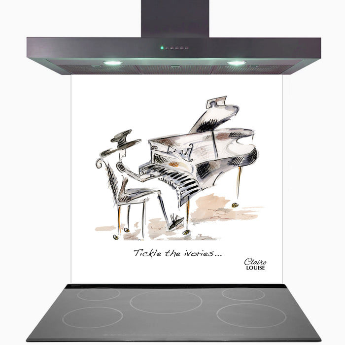 Tickle The Ivories Kitchen Glass Splashback