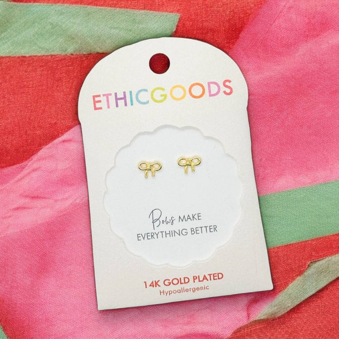Tiny Bow Stud Earrings