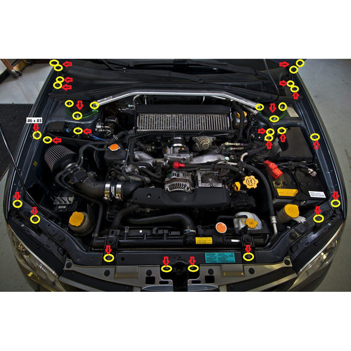 Titanium Engine Bay Dress-Up Bolt Kit 2006-2007 WRX and STi