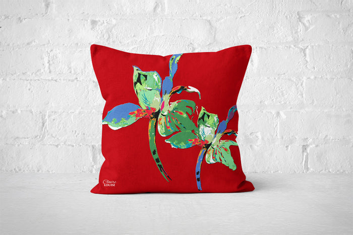 Tomato Red Iris Cushion