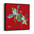 Tomato Red Iris Framed Canvas Print