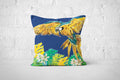 Tropical Parrot Cushion (blue)