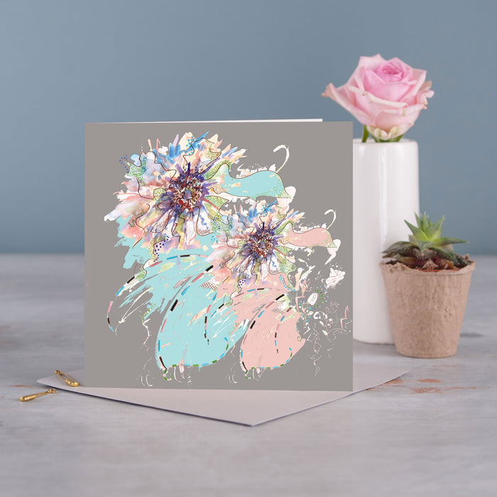Tropical Storm Flower Greetings Card - Pack of 6