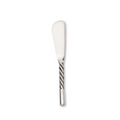 The Abbott Collection Twist Handle Spreader, made of stainless steel with a flat, rounded blade and a twisted handle design, is displayed on a white background.