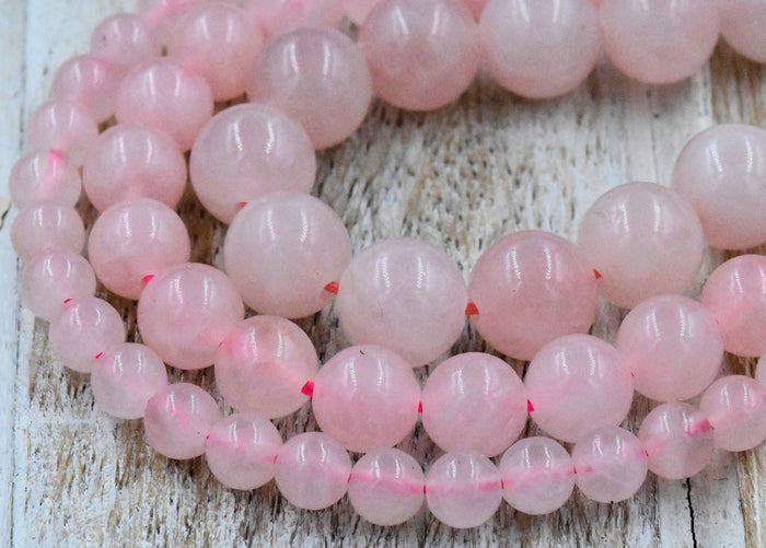 TWO STRANDS Rose Quartz 4mm, 6mm, 8mm, 10mm Pink Rose Quartz -15 inch strand