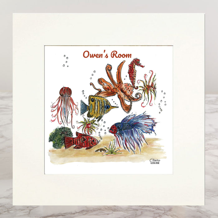 Under The Sea Personalised Mounted Print