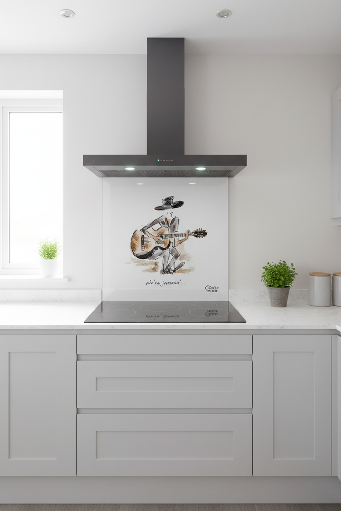 We're Jammin' Splashback Grey Kitchen