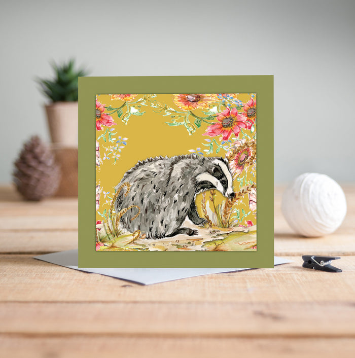 Whimsical Badger Greeting Card - Pack of 6